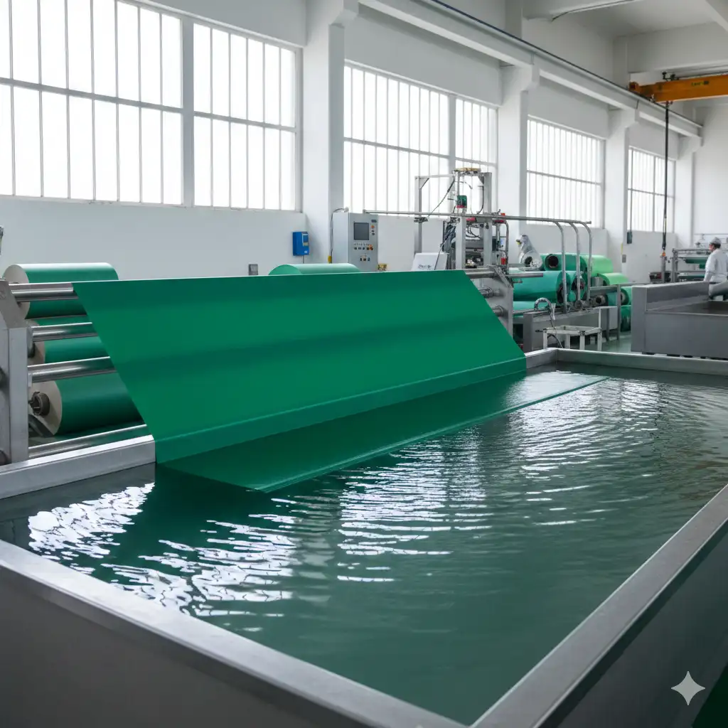 Wassertropfen auf technischer Textiloberfl&auml;che